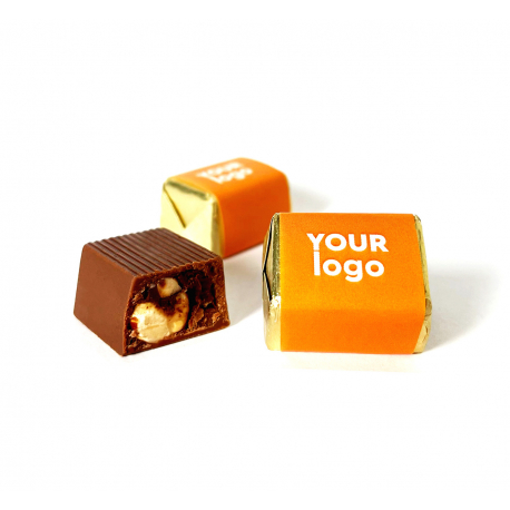 Chocolate candy "Rocher" with logo