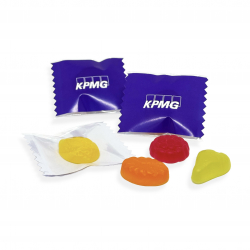 Vegan Fruit Gummies with logo